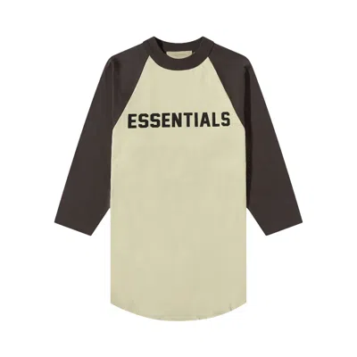 Pre-owned Essentials Fear Of God  Kids 3/4 Sleeve Baseball Tee 'wheat' | Cream | Kid's Size -6.5