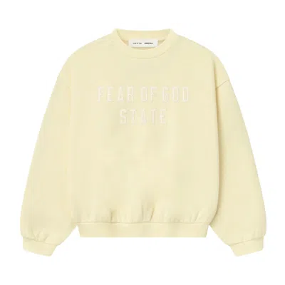 Pre-owned Essentials Fear Of God  Kids 90's Fit Fleece Crewneck 'garden Yellow' | Kid's Size 12