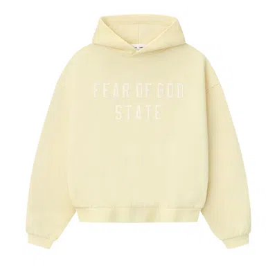 Pre-owned Essentials Fear Of God  Kids 90's Fit Fleece Hoodie 'garden Yellow' | Kid's Size 8