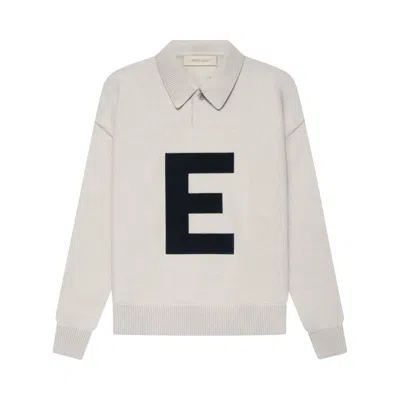 Pre-owned Essentials Fear Of God  Kids Big E Knit Polo 'wheat' | Cream | Kid's Size 8