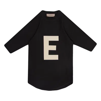 Pre-owned Essentials Fear Of God  Kids Big E Waffle Tee 'iron' | Black | Kid's Size 12