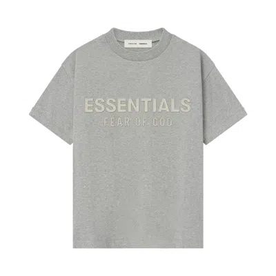 Pre-owned Essentials Fear Of God  Kids Classic Crew Neck T-shirt 'concrete Heather' | Grey | Kid's Size 8