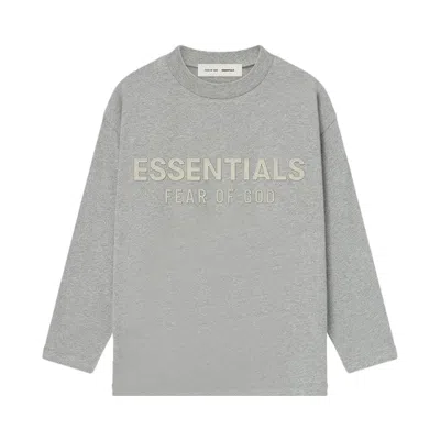 Pre-owned Essentials Fear Of God  Kids Classic Long-sleeve T-shirt 'concrete Heather' | Grey | Kid's Size -6.5