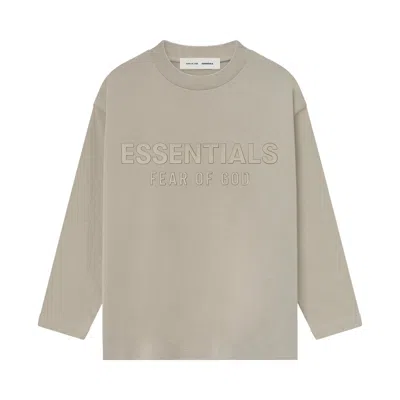Pre-owned Essentials Fear Of God  Kids Classic Long-sleeve T-shirt 'timber' | Tan | Kid's Size 8