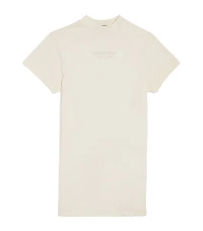 Essentials Fear Of God  Kids Cotton Logo T-shirt Dress (2-16 Years) In White