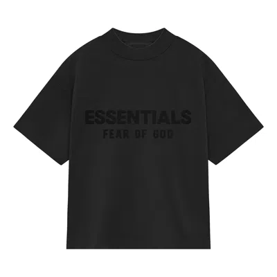 Pre-owned Essentials Fear Of God  Kids Crewneck T-shirt 'jet Black' | Kid's Size 12