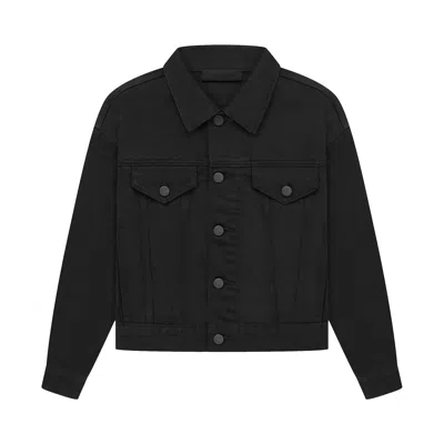 Pre-owned Essentials Fear Of God  Kids Denim Jacket 'black' | Kid's Size 8