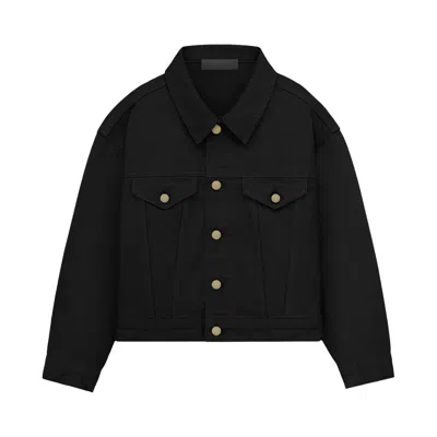 Pre-owned Essentials Fear Of God  Kids Denim Jacket 'jet Black' | Kid's Size 12