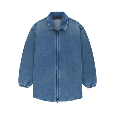 Pre-owned Essentials Fear Of God  Kids Denim Overshirt 'medium Wash' | Blue | Kid's Size 12