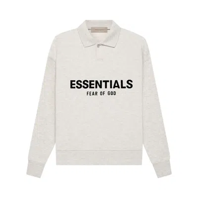Pre-owned Essentials Fear Of God  Kids  Long-sleeve Polo 'light Oatmeal' | Cream | Kid's Size 8