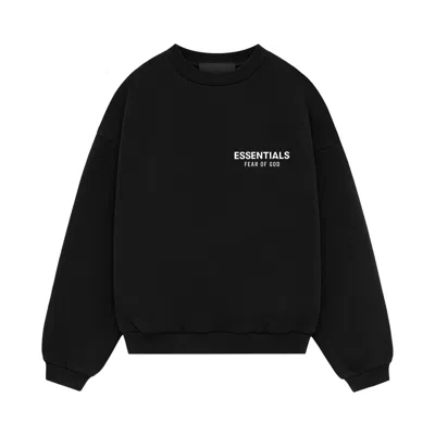 Pre-owned Essentials Fear Of God  Kids Fleece Crewneck 'black' | Kid's Size -6.5