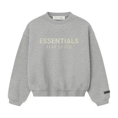 Pre-owned Essentials Fear Of God  Kids Fleece Crewneck 'concrete Heather' | Grey | Kid's Size 10