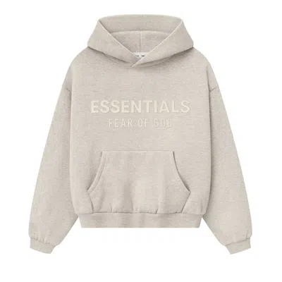 Pre-owned Essentials Fear Of God  Kids Fleece Hoodie 'heather Stone' | Grey | Kid's Size 8