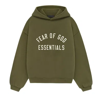 Pre-owned Essentials Fear Of God  Kids Fleece Hoodie 'military' | Green | Kid's Size 10
