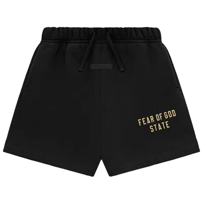 Pre-owned Essentials Fear Of God  Kids Fleece Soccer Short 'black' | Kid's Size 12