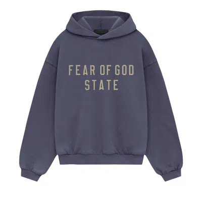 Pre-owned Essentials Fear Of God  Kids Heavy Fleece Hoodie 'marine' | Blue | Kid's Size 10