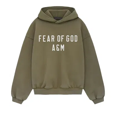Pre-owned Essentials Fear Of God  Kids Heavy Fleece Hoodie 'military' | Green | Kid's Size -2.5