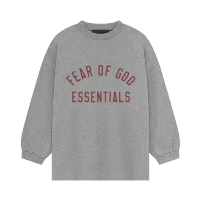 Pre-owned Essentials Fear Of God  Kids Jersey Long-sleeve Tee 'dark Heather' | Grey | Kid's Size -2.5