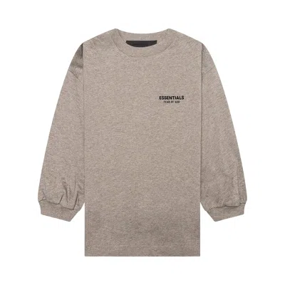 Pre-owned Essentials Fear Of God  Kids Jersey Long-sleeve Tee 'heather Grey' | Kid's Size 10