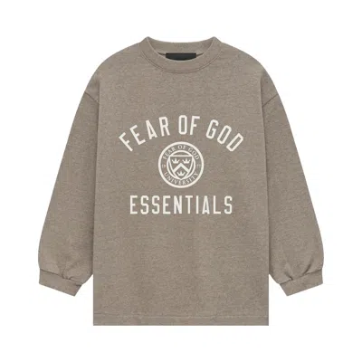 Pre-owned Essentials Fear Of God  Kids Jersey Long-sleeve Tee 'heather Grey' | Kid's Size 12