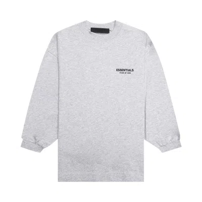 Pre-owned Essentials Fear Of God  Kids Jersey Long-sleeve Tee 'light Heather Grey' | Kid's Size -2.5