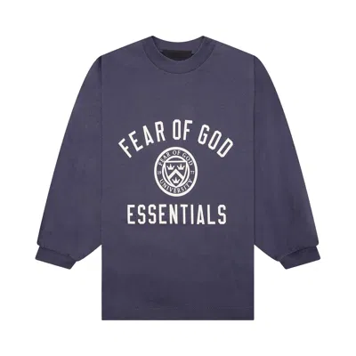 Pre-owned Essentials Fear Of God  Kids Jersey Long-sleeve Tee 'marine' | Blue | Kid's Size 8
