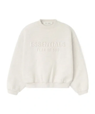 Essentials Fear Of God  Kids Logo Detail Crewneck Sweatshirt In White