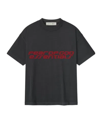 Essentials Fear Of God  Kids Logo Printed Crewneck T-shirt In Blue