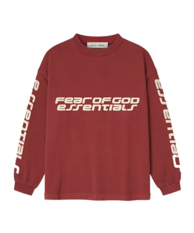 Essentials Fear Of God  Kids Logo Printed T-shirt In Red