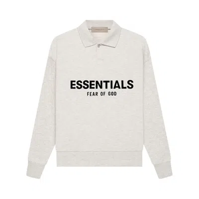 Pre-owned Essentials Fear Of God  Kids Long-sleeve Polo 'light Oatmeal' | Cream | Kid's Size 10