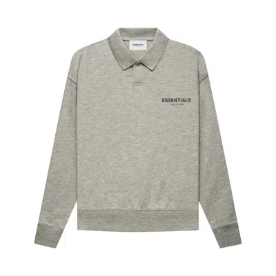 Pre-owned Essentials Fear Of God  Kids Long-sleeve Polo 'oatmeal' | Grey | Kid's Size -2.5