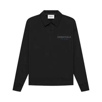 Pre-owned Essentials Fear Of God  Kids Long-sleeve Polo 'strech Limo' | Black | Kid's Size 8