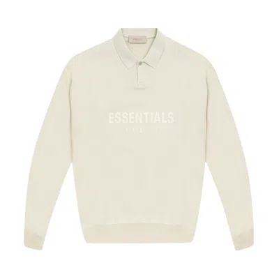 Pre-owned Essentials Fear Of God  Kids Long-sleeve Polo 'wheat' | Cream | Kid's Size 14.5