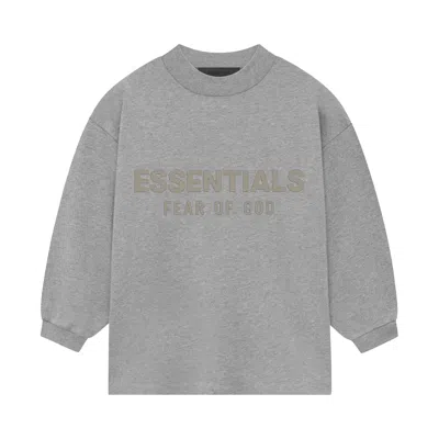 Pre-owned Essentials Fear Of God  Kids Long-sleeve Tee 'dark Heather Oatmeal' | Grey | Kid's Size 10