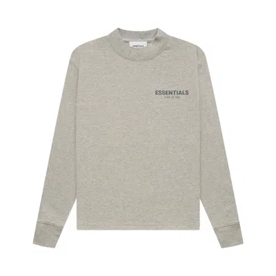 Pre-owned Essentials Fear Of God  Kids Long-sleeve Tee 'dark Heather Oatmeal' | Grey | Kid's Size -2.5