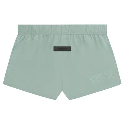 Pre-owned Essentials Fear Of God  Kids Nylon Dock Short 'sycamore' | Green | Kid's Size 14.5