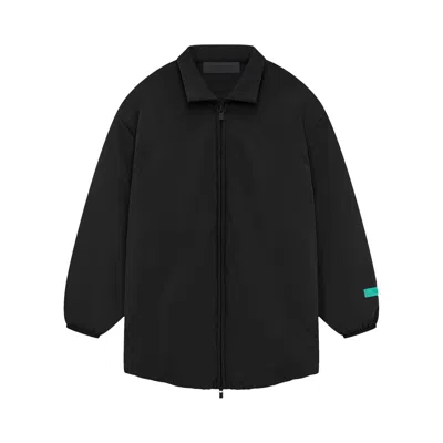 Pre-owned Essentials Fear Of God  Kids Nylon Filled Shirt Jacket 'overdye Black Denim' | Kid's Size 12