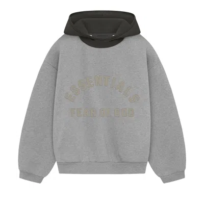 Pre-owned Essentials Fear Of God  Kids Nylon Fleece Hoodie 'dark Heather Oatmeal/ink' | Grey | Kid's Size 10