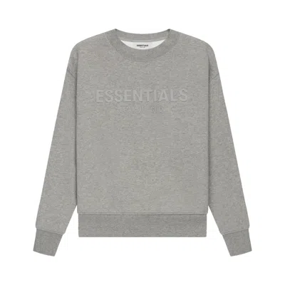 Pre-owned Essentials Fear Of God  Kids Pull-over Crewneck 'dark Heather Oatmeal' | Grey | Kid's Size 10