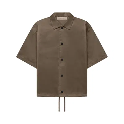 Pre-owned Essentials Fear Of God  Kids Short-sleeve Nylon Shirt 'wood' | Brown | Kid's Size 14.5