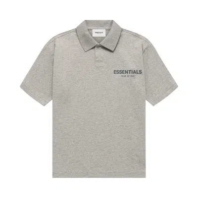 Pre-owned Essentials Fear Of God  Kids Short-sleeve Polo 'dark Heather Oatmeal' | Grey | Kid's Size -6.5