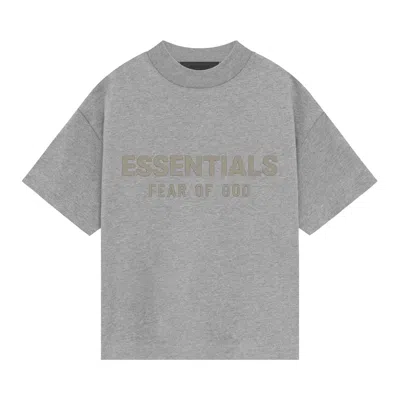 Pre-owned Essentials Fear Of God  Kids Short-sleeve Tee 'dark Heather Oatmeal' | Grey | Kid's Size 8