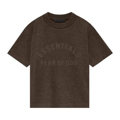 Pre-owned Essentials Fear Of God  Kids Short-sleeve Tee 'heather Wood' | Brown | Kid's Size 8