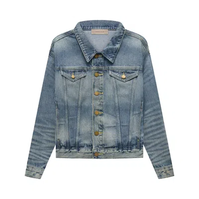 Pre-owned Essentials Fear Of God  Kids Trucker Jacket 'indigo' | Blue | Kid's Size 8