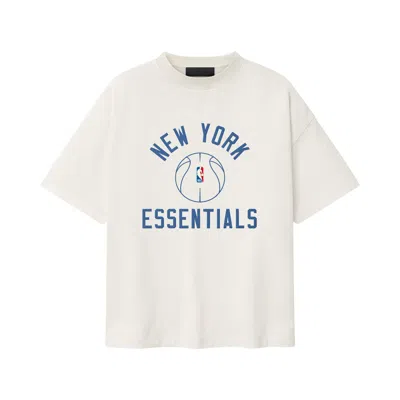Pre-owned Essentials Fear Of God  Knicks X Barkley Hendricks 90s Tee 'ivory' | Cream | Men's Size M In White