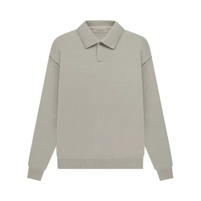 Pre-owned Essentials Fear Of God  Knit Long-sleeve Polo 'seal' | Grey | Men's Size L In Gray