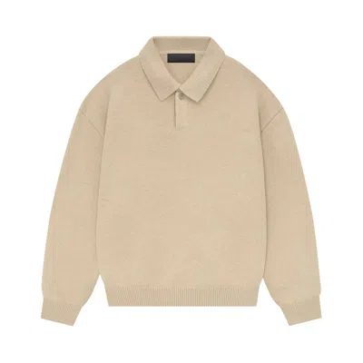 Pre-owned Essentials Fear Of God  Knit Polo 'gold Heather' In Tan