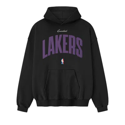 Pre-owned Essentials Fear Of God  Lakers 90s Hoodie 'black' | Men's Size Xxl