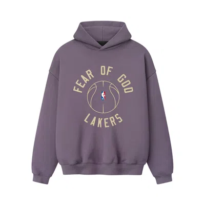 Pre-owned Essentials Fear Of God  Lakers X Barkley Hendricks 90s Hoodie 'cadet' | Brown | Men's Size Xs