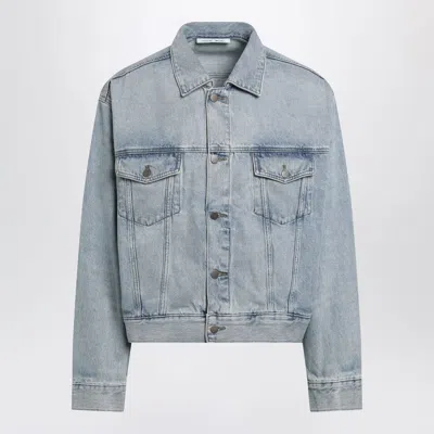 Essentials Fear Of God  Light Blue Vintage-effect Denim Jacket